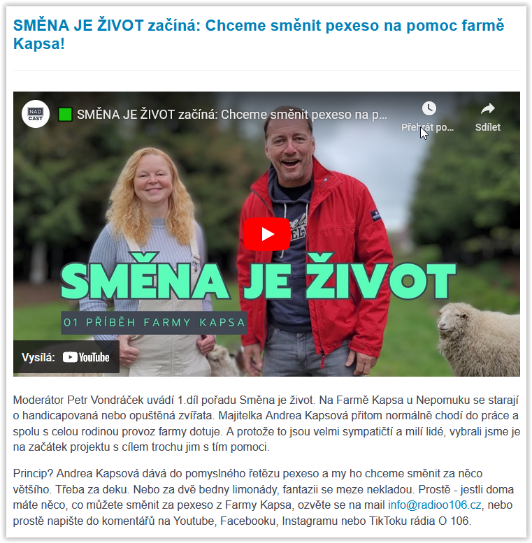 radioo106.cz - Směna je život